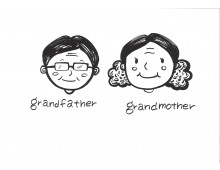 기초드로잉과영어4 grandfather & grandmother